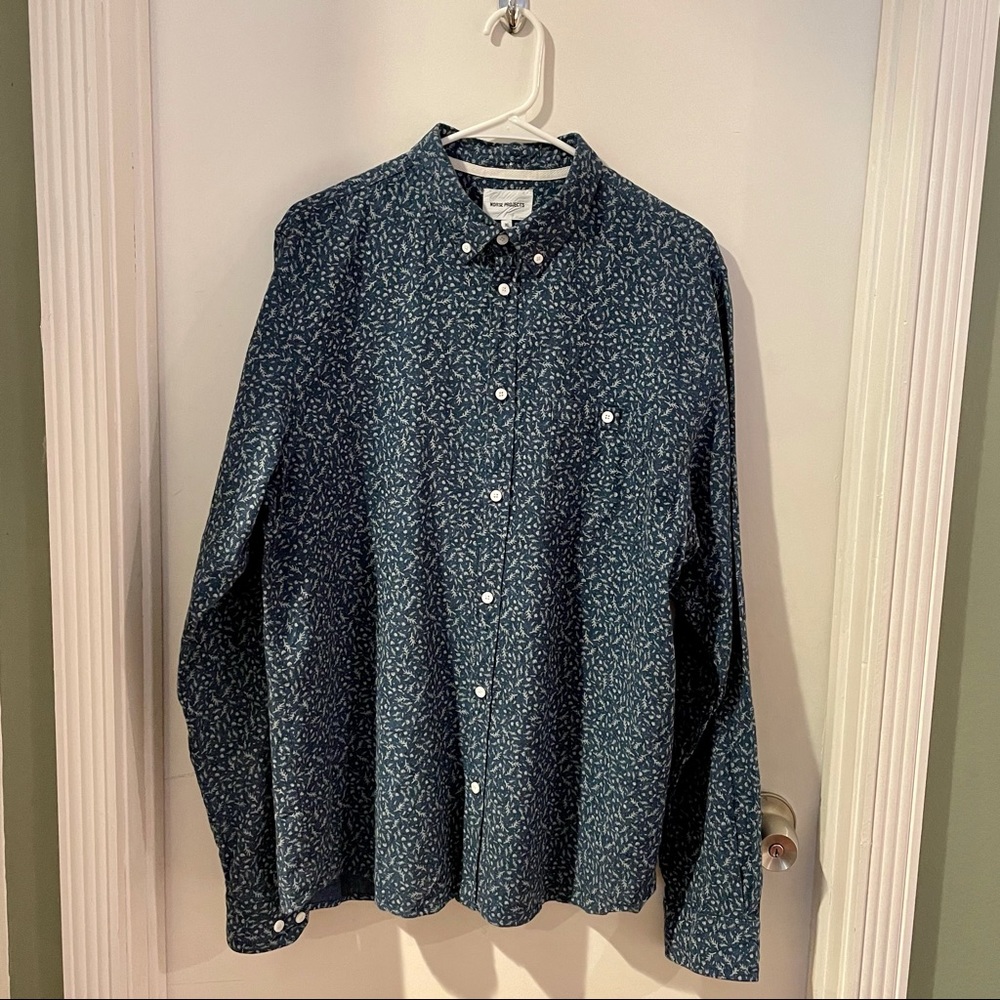 NORSE PROJECTS Men Long Sleeve Indigo Linen Shirt